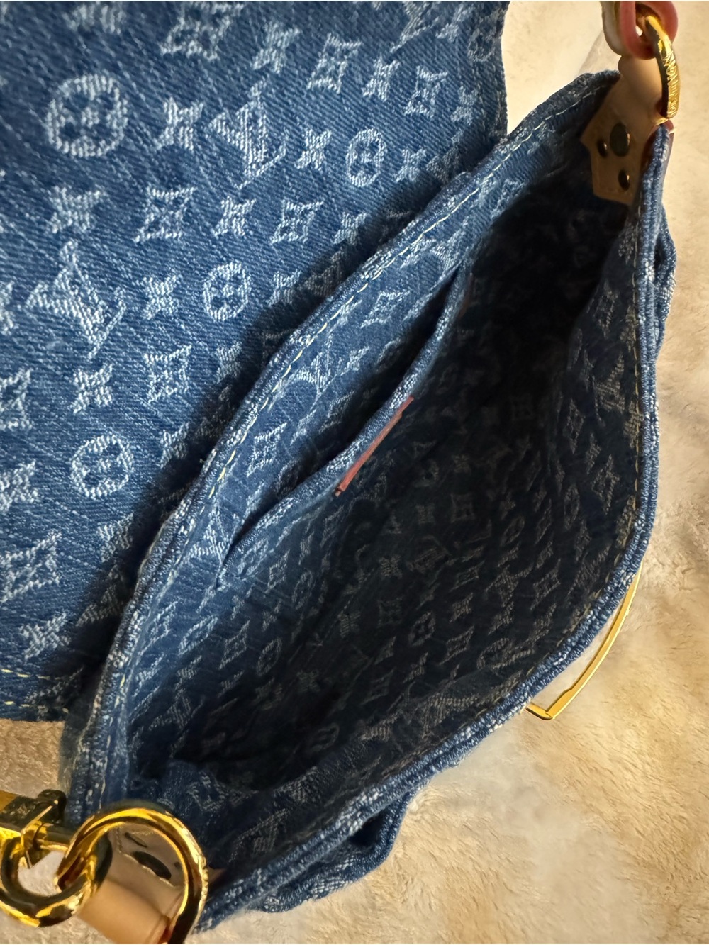 Louis Vuitton Sunset Blue Monogram Denim Shoulder Crossbody Bag w/Dust Bag EUC - Picture 5 of 8